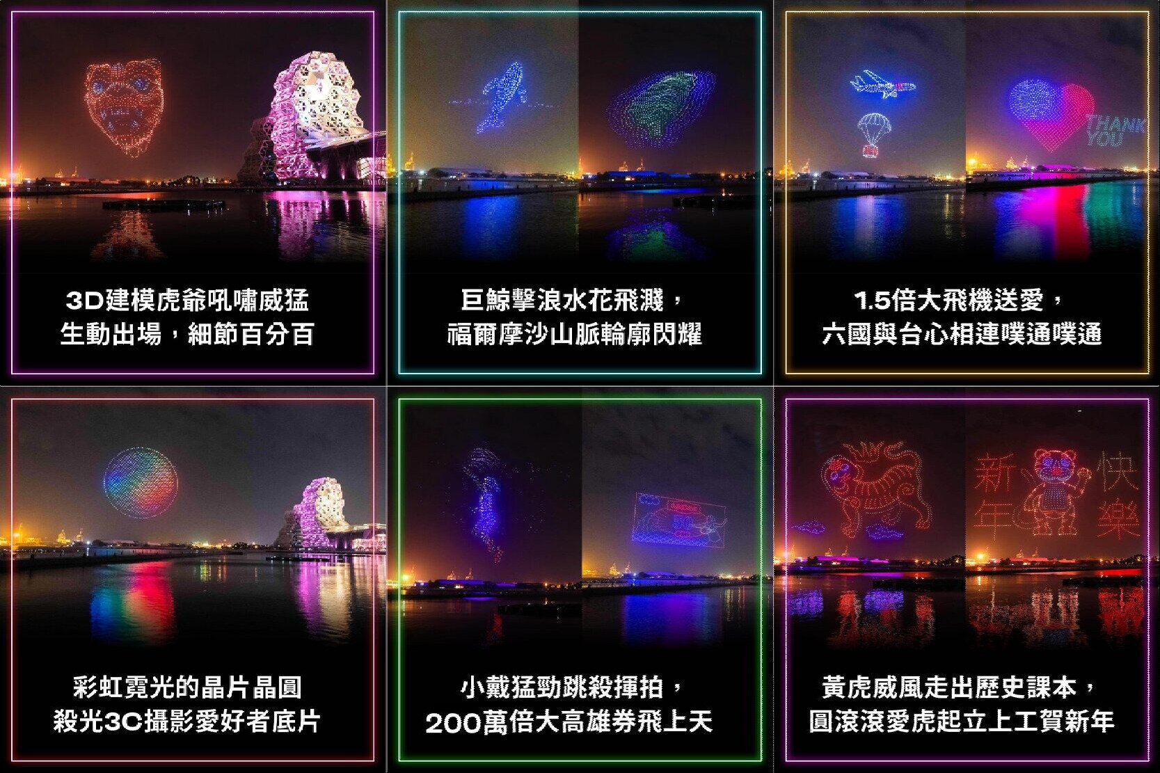 「2022臺灣燈會在高雄」立體無人機爆紅! 今晚虎星高照賞析及交通全攻略趕快看 市府公佈無人機視線不良區